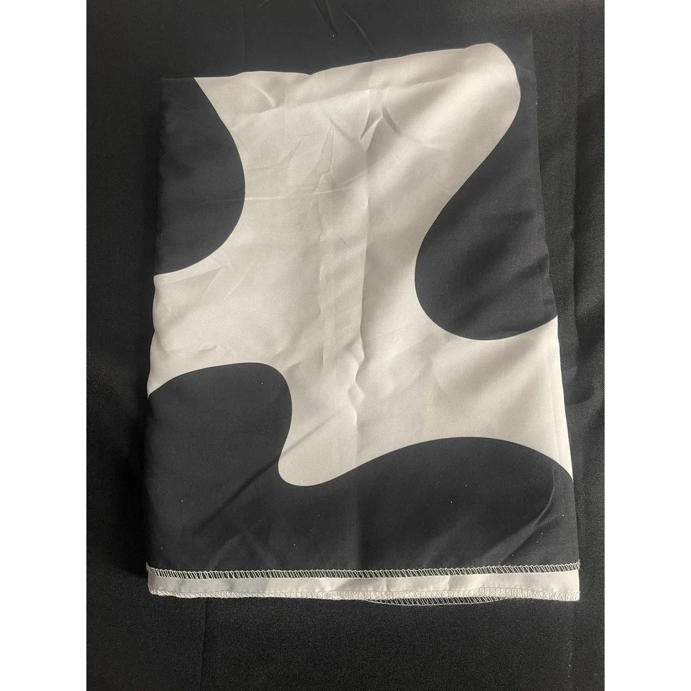 Cow Print Tapestry Wall Hanging Black White Large Fabric Art Decor 59x51